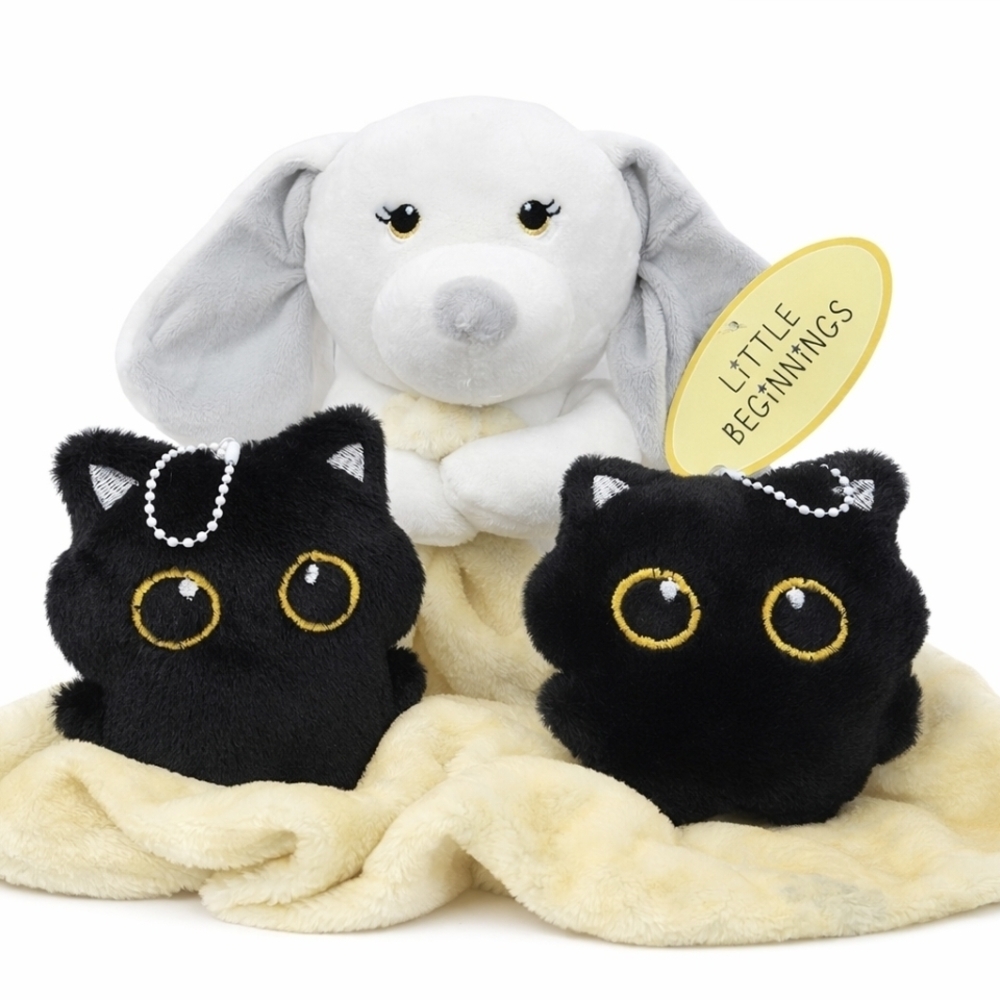 Black and White Cat Plush Duo
